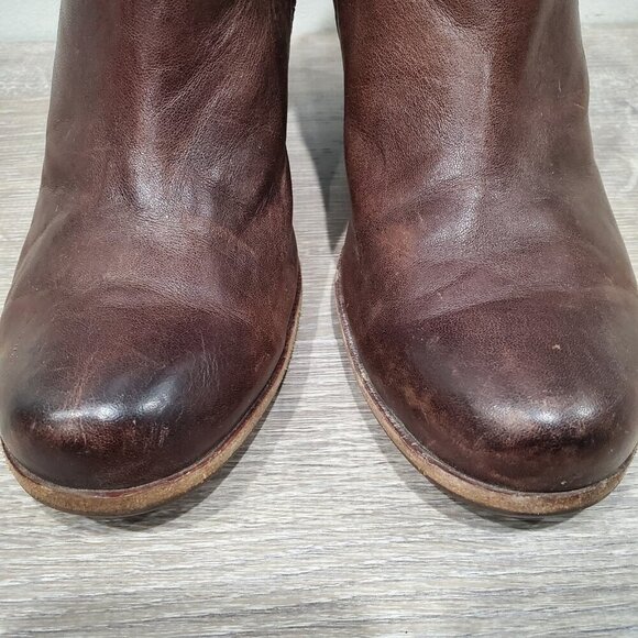 Kork Ease Women's Natalya Wedge Ankle Boots Leather Side Zip Round Toe Brown 8M - Picture 3 of 14